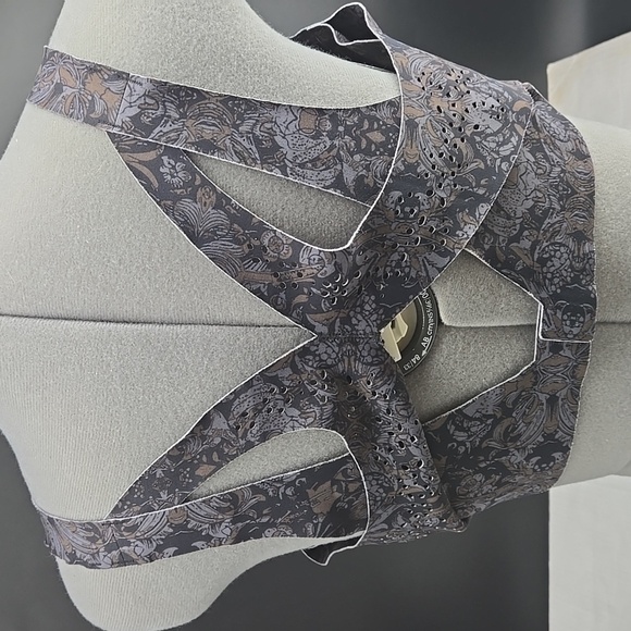 Victoria Sport Black Gray Stretch Floral Print Sports Bra 38C - Picture 4 of 4